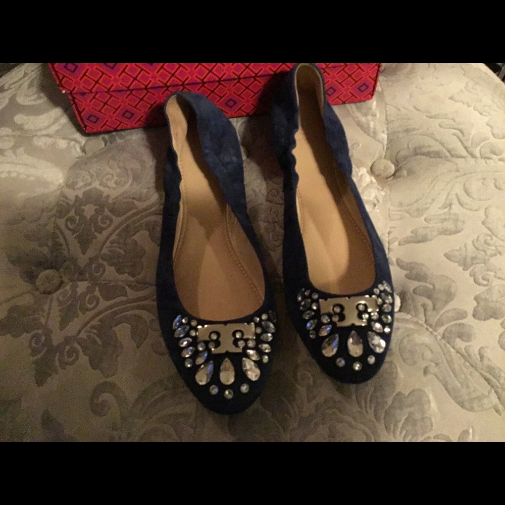 Tory Burch navy blue flats